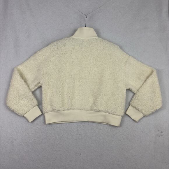 Victoria’s Secret PINK Cropped Sherpa Fleece 1/4 Zip Pullover Sweatshirt XS NWT - Picture 7 of 10